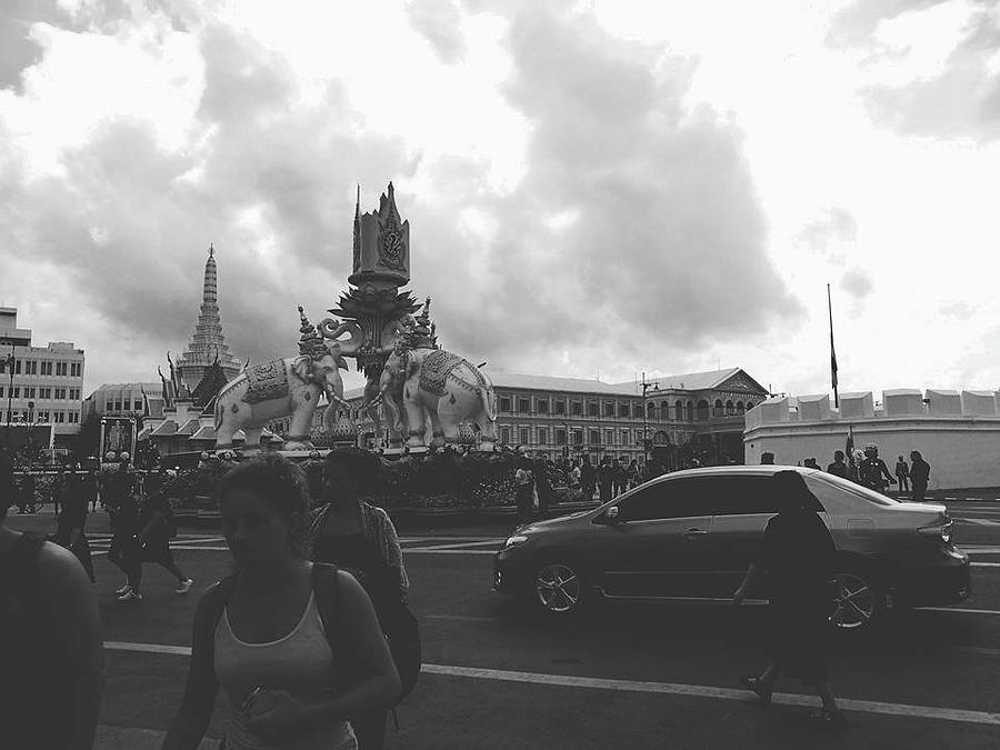 Sky Photograph - Bangkok, Thailand In The Time Of Mourning by Sirikorn Techatraibhop