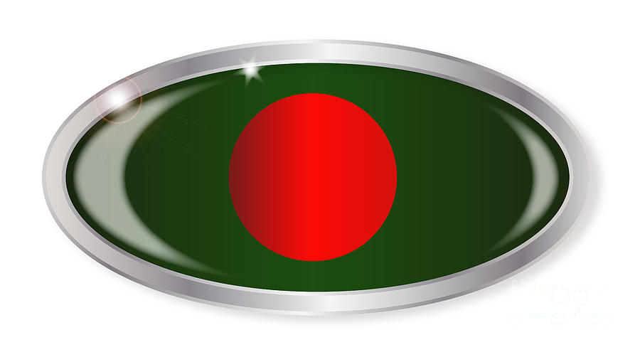 Bangladesh Flag Oval Button Digital Art by Bigalbaloo Stock - Fine Art ...