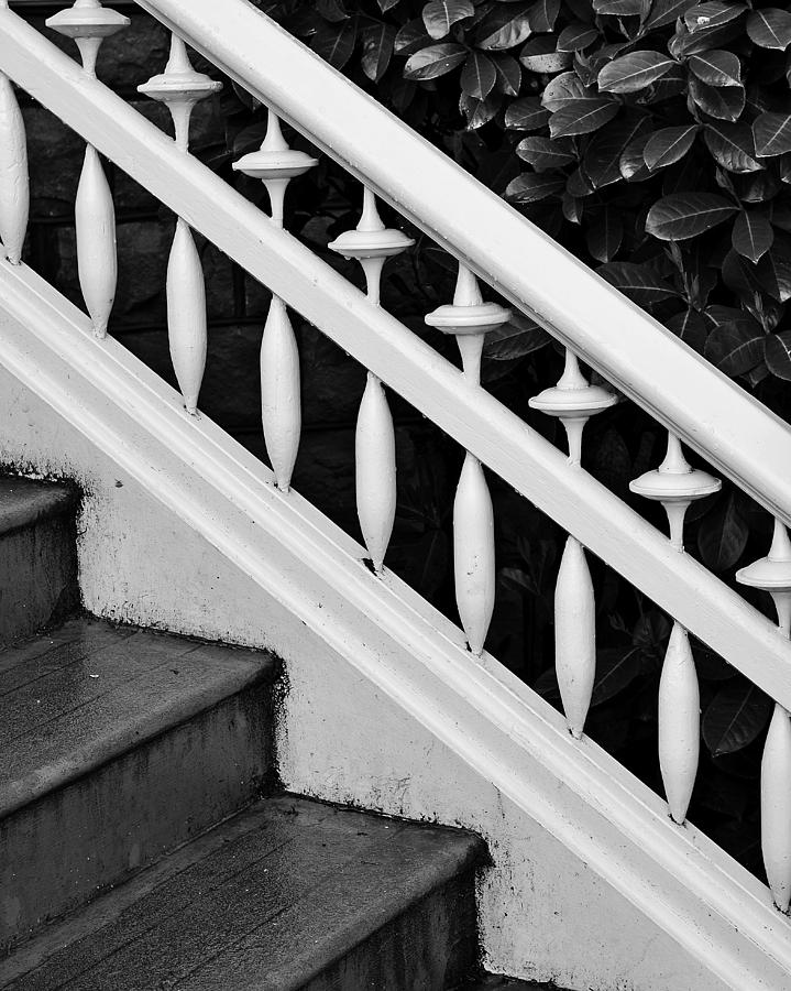 Banister In Black And White Photograph by Michael Ramsey
