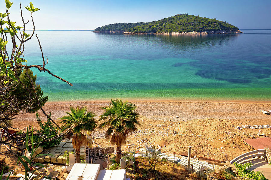 Banje Beach And Lokrum Island In Dubrovnik Photograph By Brch