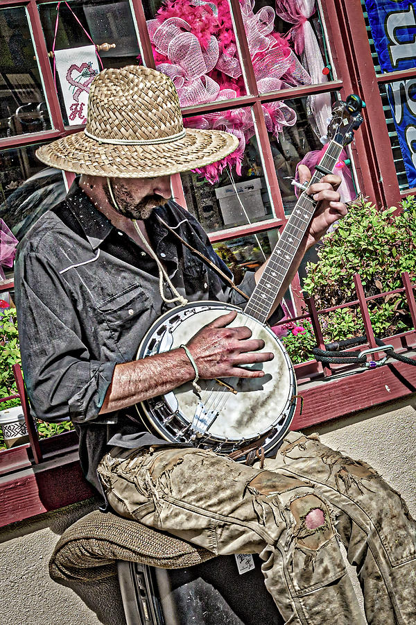 Banjo Man in Color Photograph by Jim Thompson