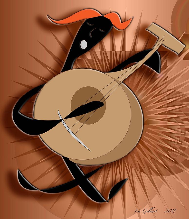 Banjo Man Digital Art by Iris Gelbart