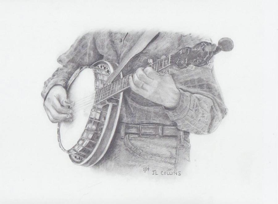 Banjo Man Drawing by J L Collins