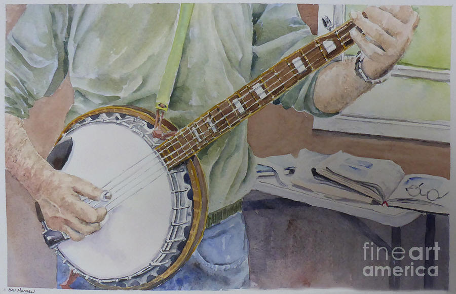 Banjo Musician Painting by Bev Morgan