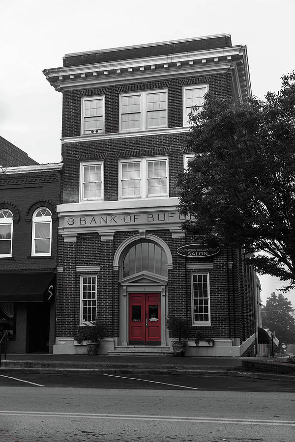 Bank of Buford Red Door Photograph by Doug Camara