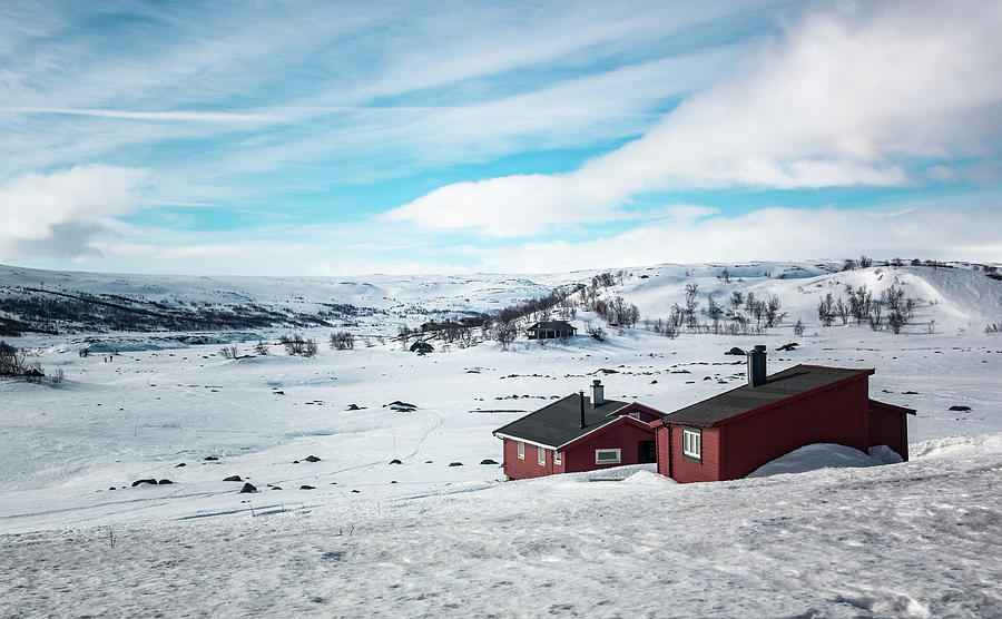 Banks of the Frozen River Ustaoset Norway Photograph by Adam Rainoff