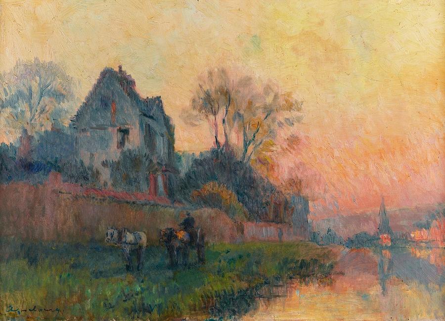 Banks of the Seine at Chatou Painting by Celestial Images
