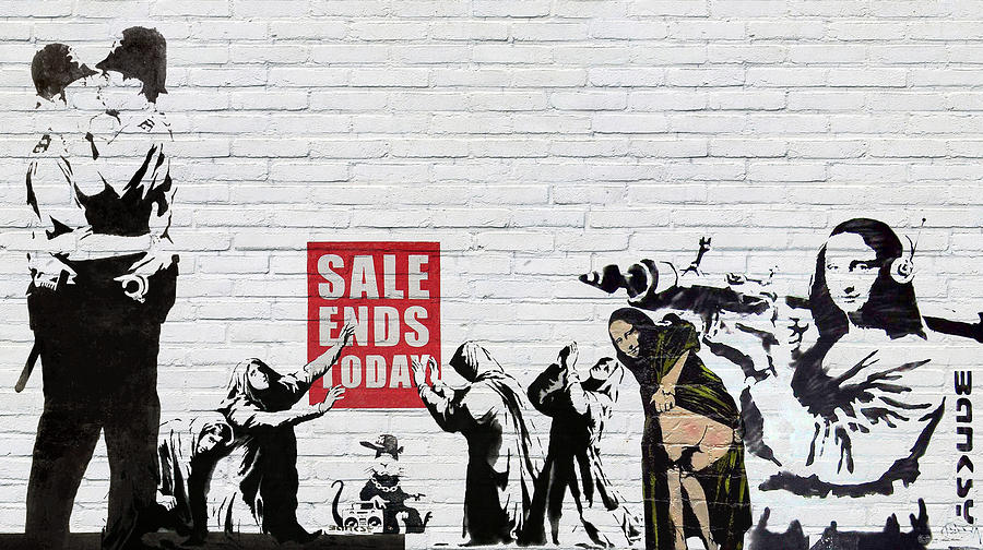 Banksy - The Tribute - Saints and Sinners Digital Art by Serge Averbukh