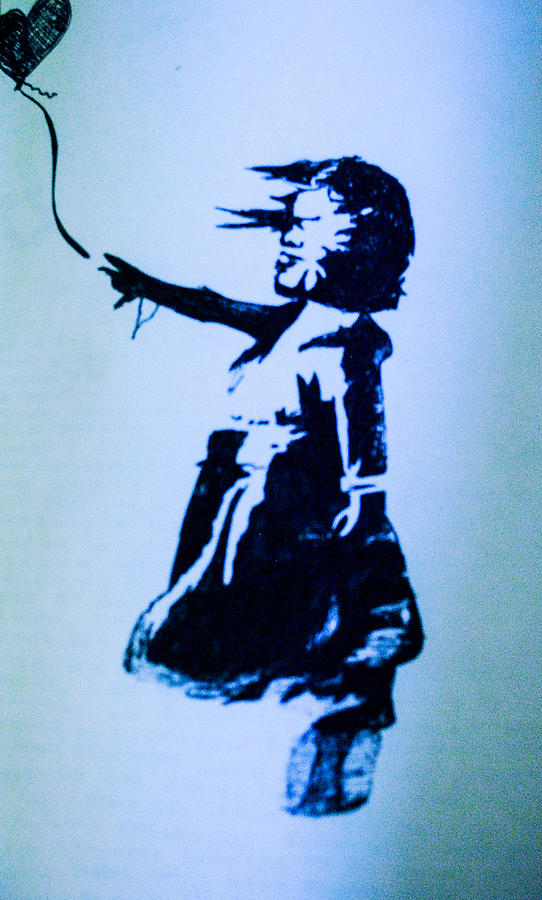 Portrait Drawing - Banksys Girl by Margo Kurtzke