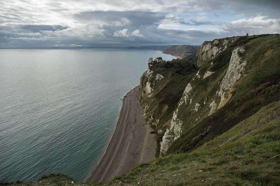 Banscombe beach from Beer Head Photograph by Pete Hemington