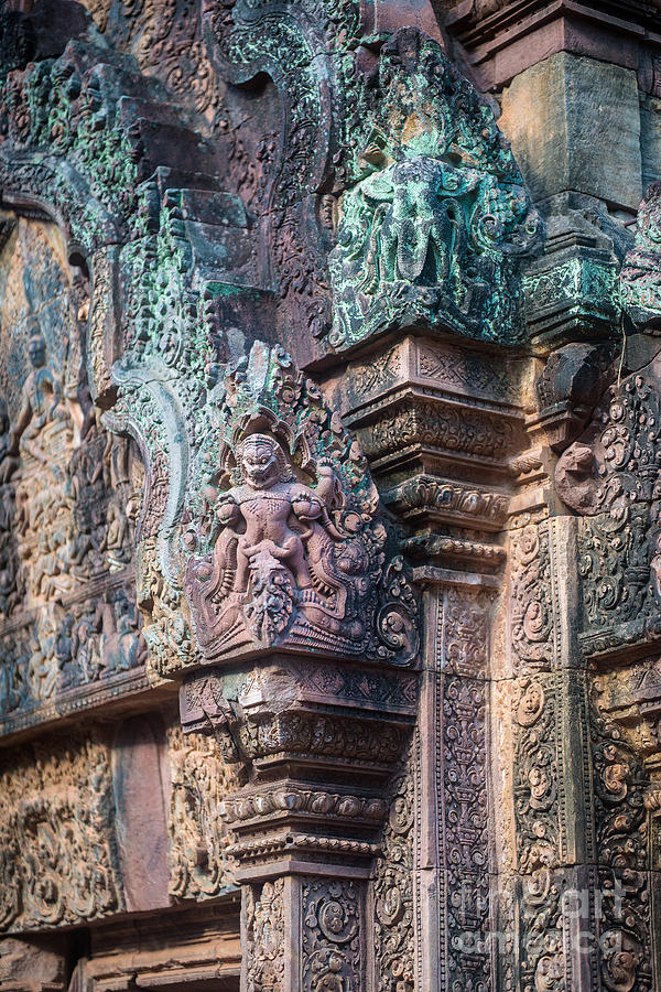 Cambodia Photograph - Banteay Srey Temple Bas Relief Details by Mike Reid