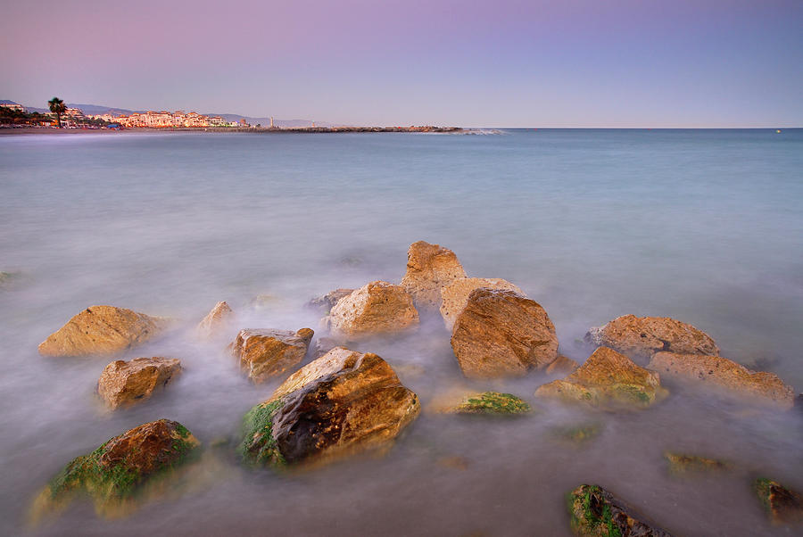 Sunset Photograph - Banus Port at sunset Marbella by Guido Montanes Castillo