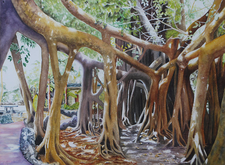 Landscape Painting - Banyan Path by Terry Arroyo Mulrooney