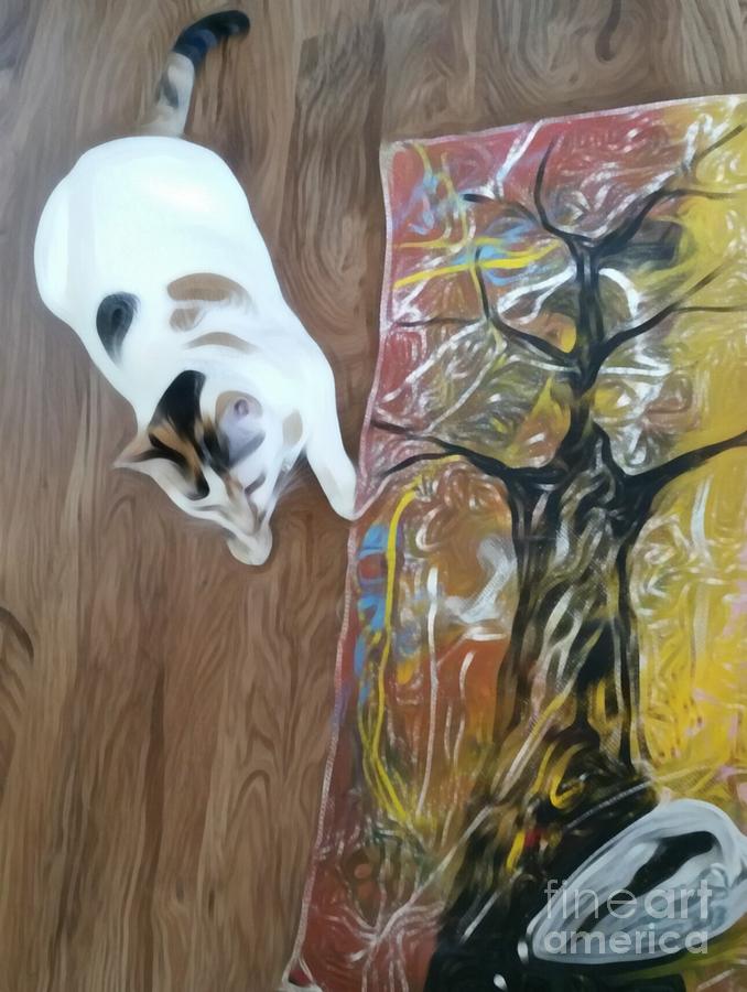 Baobab Tree and  Ma Belle Painting by Fania Simon