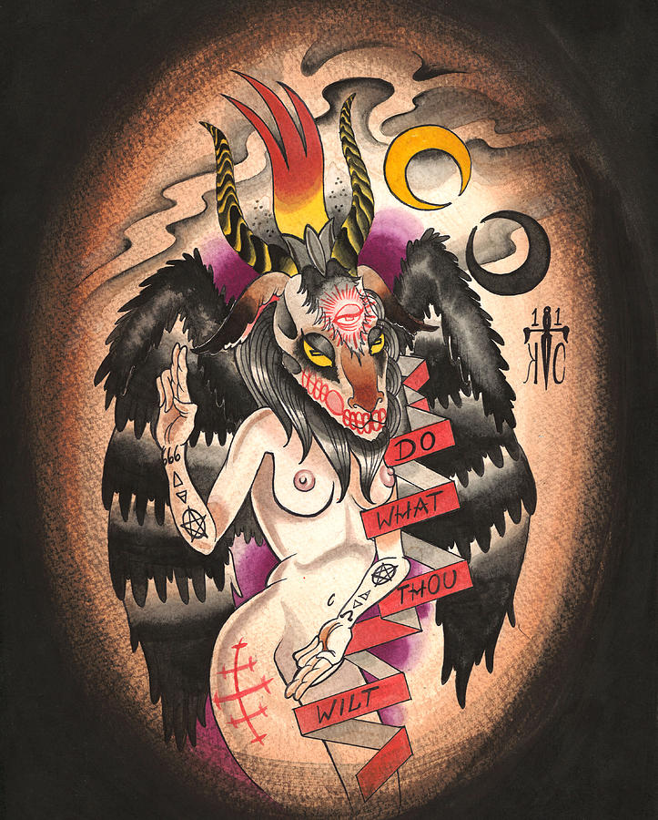 Goat Painting - Baphomet by Kate Collins