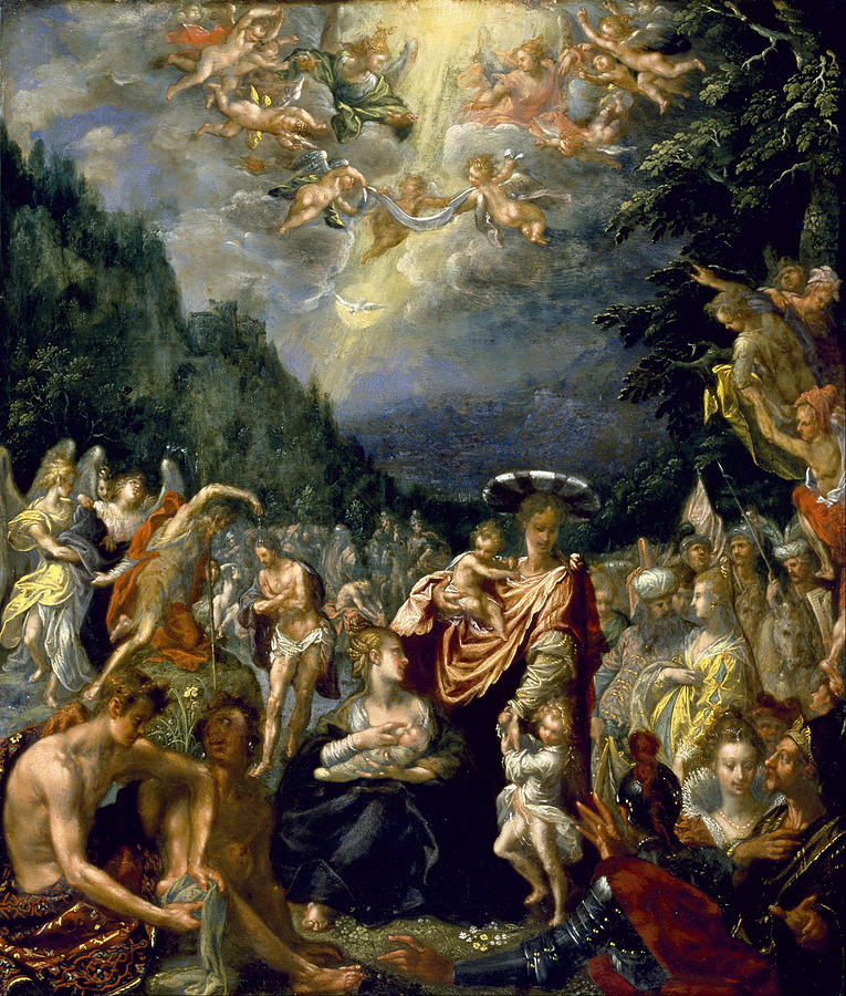 Baptism of Christ Painting by Pieter Isaacsz