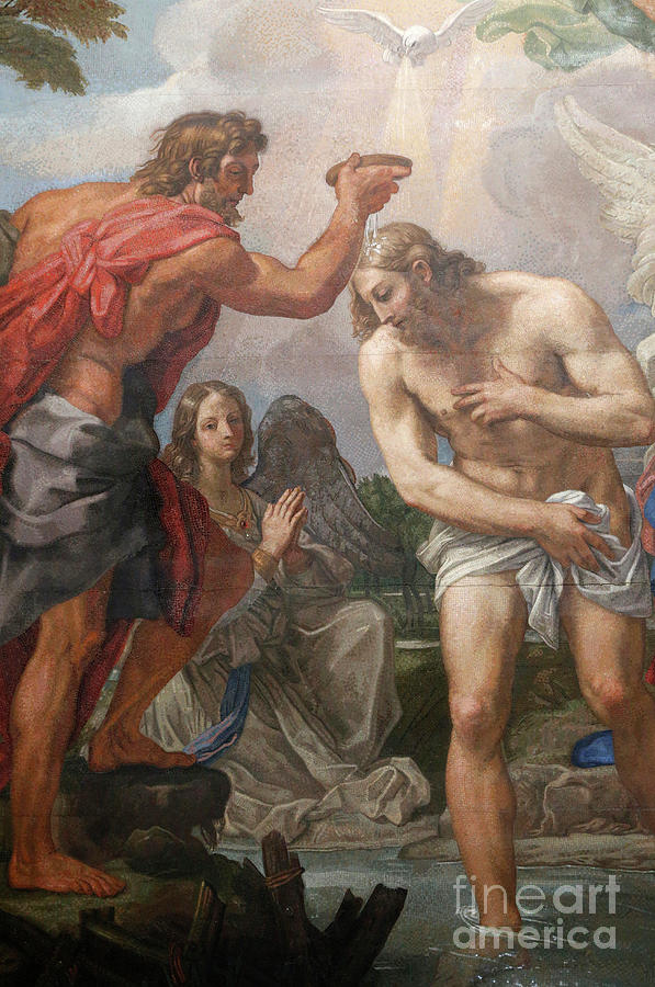 Baptism of Jesus Painting by Italian School