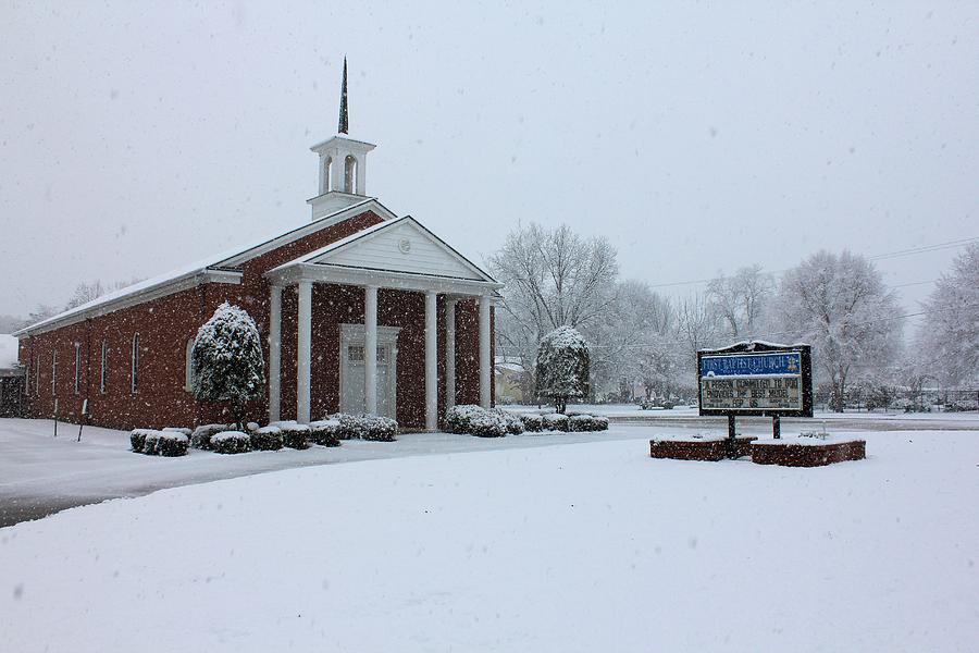 Winter Photograph - Baptist Church of Boyle by Karen Wagner