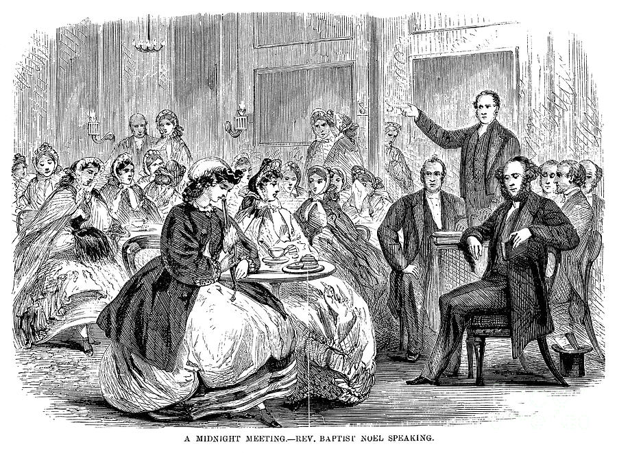 BAPTIST MEETING, c1868. Drawing by Granger