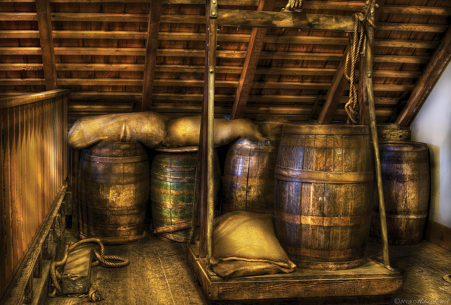 Wine Photograph - Bar - Wine Barrels by Mike Savad