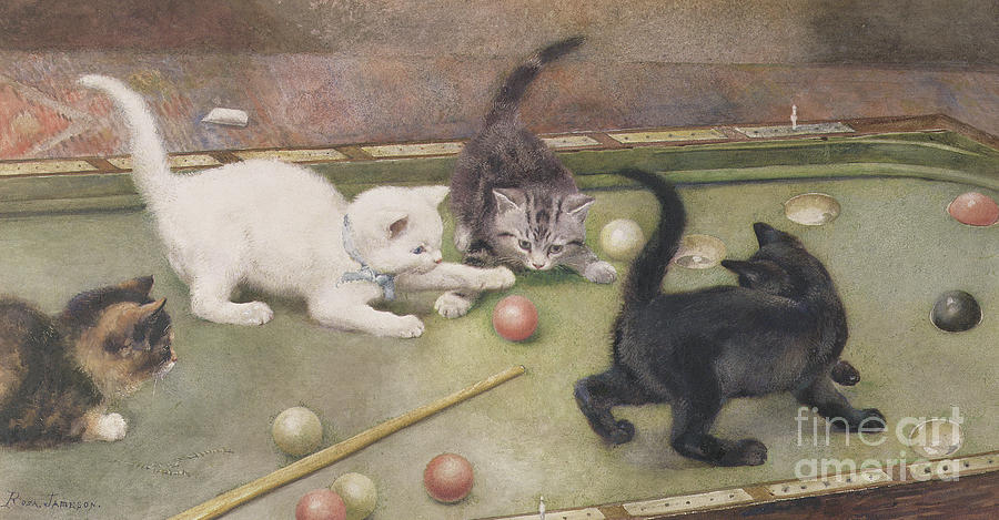 Bar Billiards Painting by Rosa Jameson
