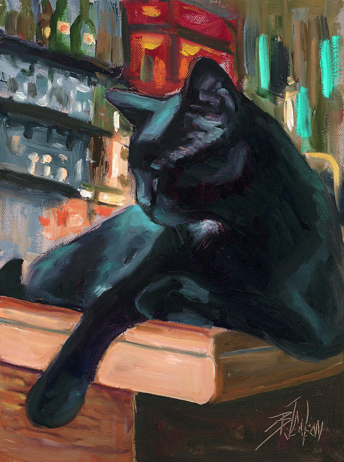 Bar Cat Painting by Billie Colson