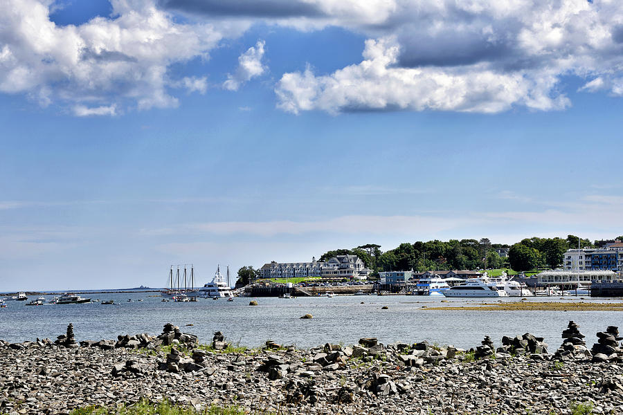 Boat Photograph - Bar Island view of Bar Harbor - Maine by Brendan Reals