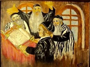 Synagogue Drawing - Bar mitzva boy by Mimi Eskenazi