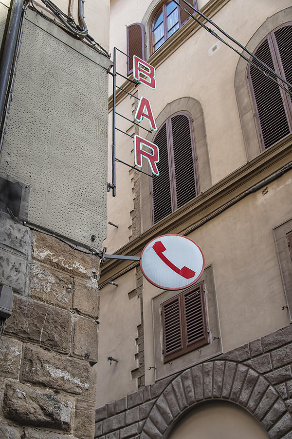 Bar Sign - Florence Italy Photograph by Bert Peake