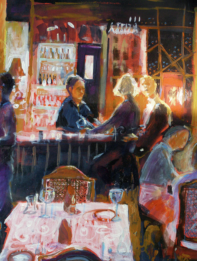 Bar Talk Painting by Gertrude Palmer