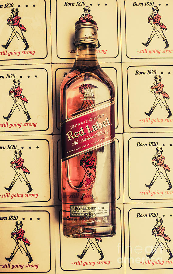 Bar wall art. Old johnnie walker red label Photograph by Jorgo Photography