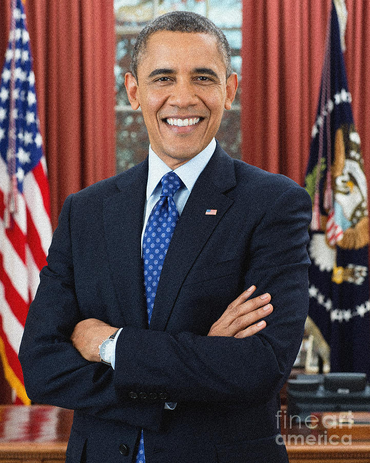 Barack Obama Painting by Celestial Images