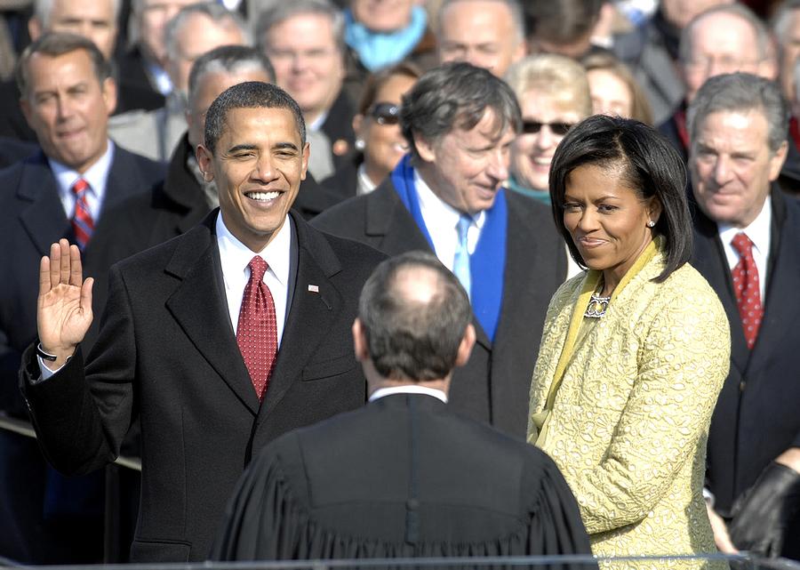 History Photograph - Barack Obama Is Sworn In As The 44th by Everett