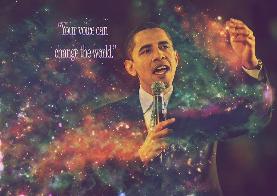 Barack Obama Quote Digital Artwork Painting by Georgeta Blanaru