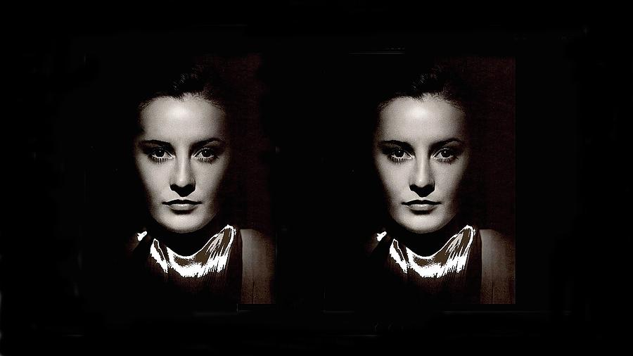 Barbara Stanwyck diptych circa 1931 color and duplication added 2016 Photograph by David Lee Guss