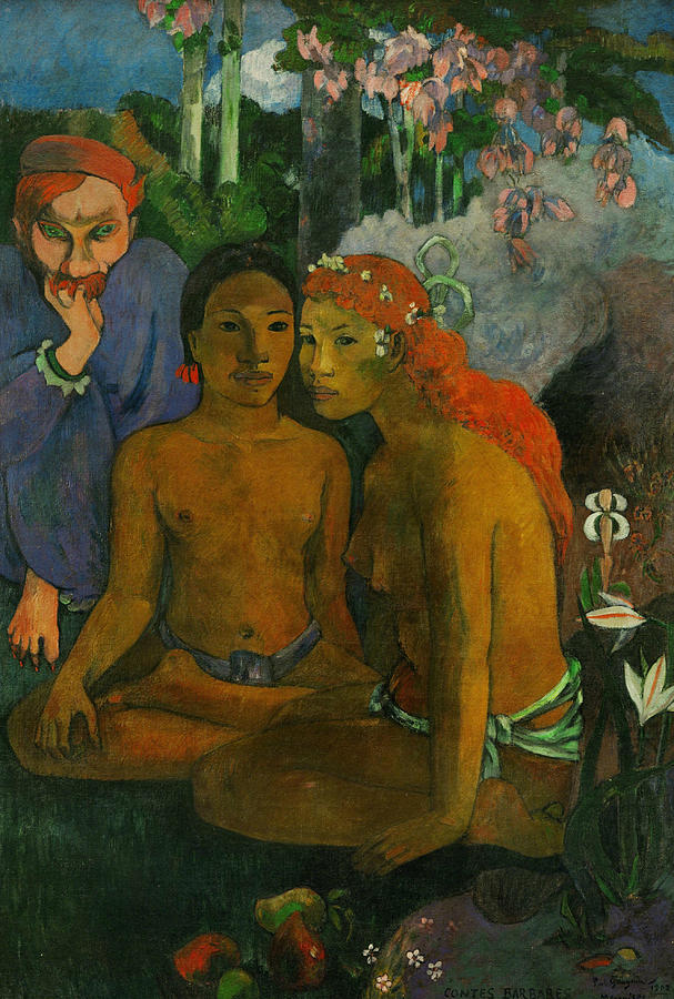 Barbarian Tales  Painting by Paul Gauguin