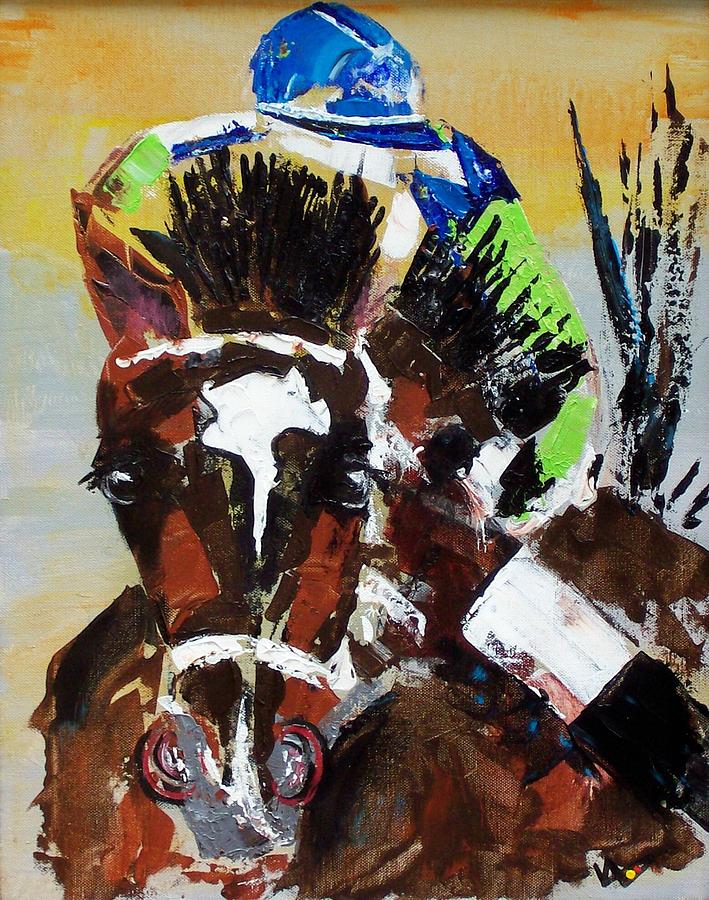 Horse Painting - Barbaro Runs by Valerie Wolf