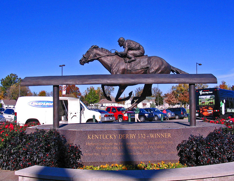 Louisville Photograph - Barbaro Statue at Churchill Downs by Marian Bell