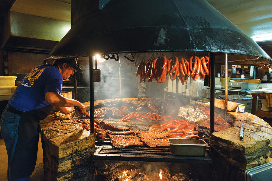 Barbecue Pit in a restaurant in Dripping Springs Photograph by Carol M Highsmith