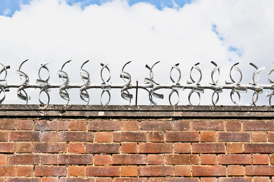 Sign Photograph - Barbed wire by Tom Gowanlock