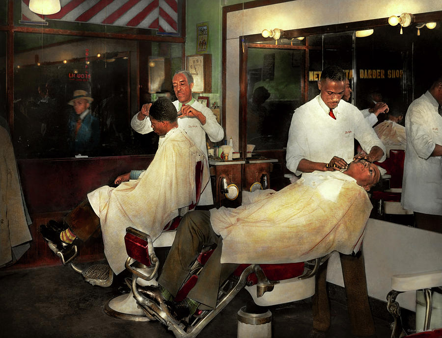 Barber - A time honored tradition 1941 Photograph by Mike Savad