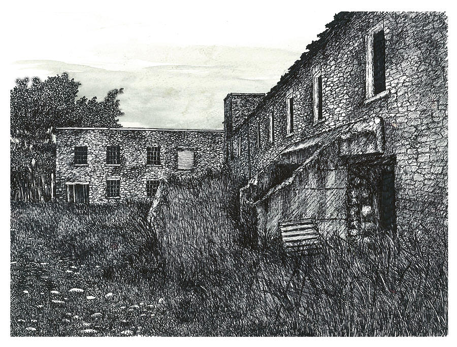 Barber Paper Mill, Georgetown, Ontario Drawing by Jonathan Baldock