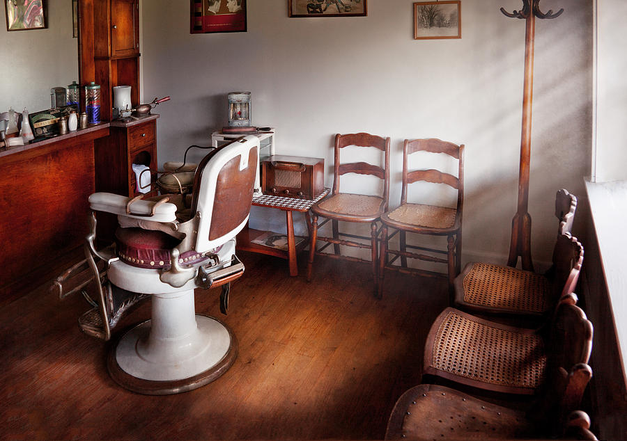 Vintage Photograph - Barber - Ready for an Audience by Mike Savad