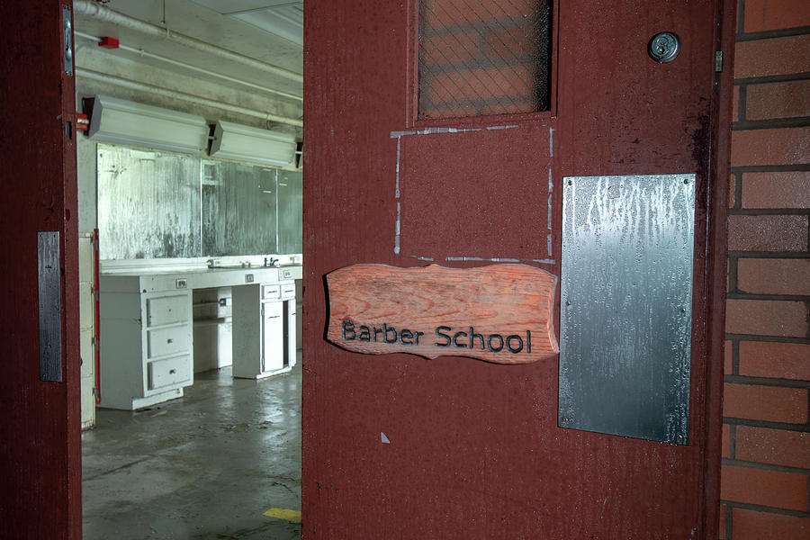 Barber school in abandoned prison Photograph by Karen Foley
