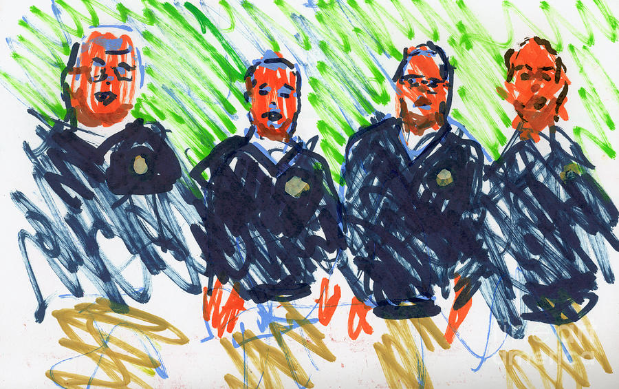 Barber Shop Quartet Drawing by Candace Lovely