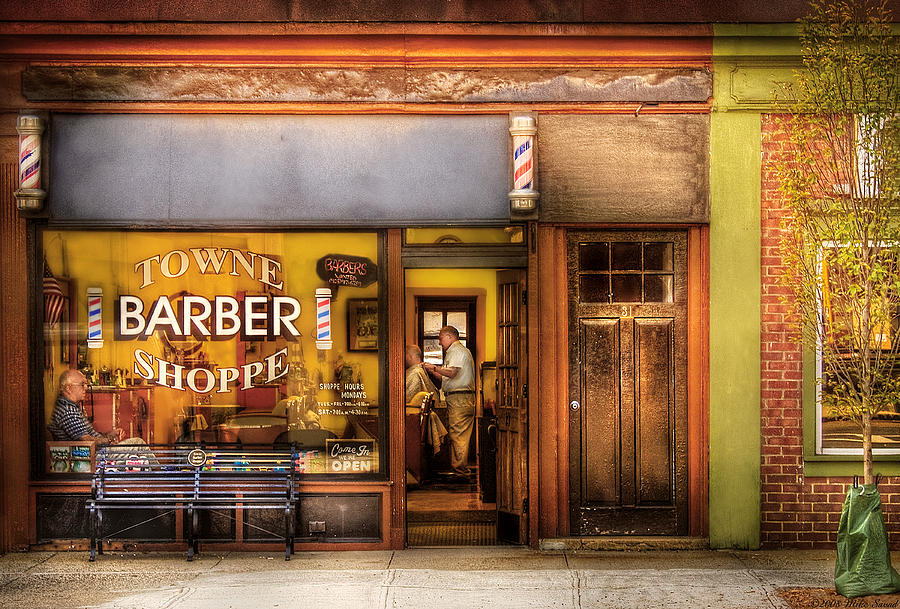 Barber - Towne Barber Shop Photograph by Mike Savad