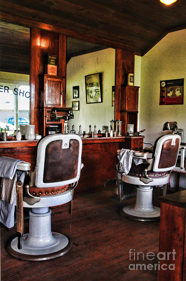 Barber - Two Chairs No Waiting  Photograph by Paul Ward
