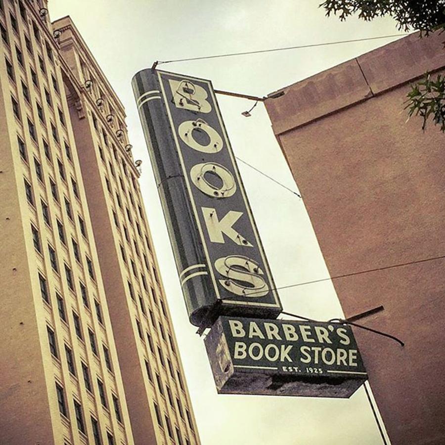 Sign Photograph - Barbers Bookstore #neon #sign by Alexis Fleisig