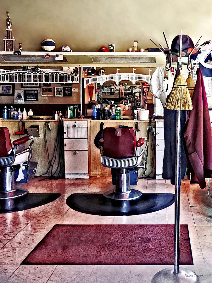 Barbershop With Coat Rack Photograph by Susan Savad