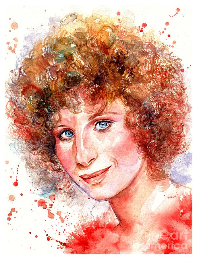 Barbra Streisand Painting - Barbra Streisand portrait by Suzann Sines